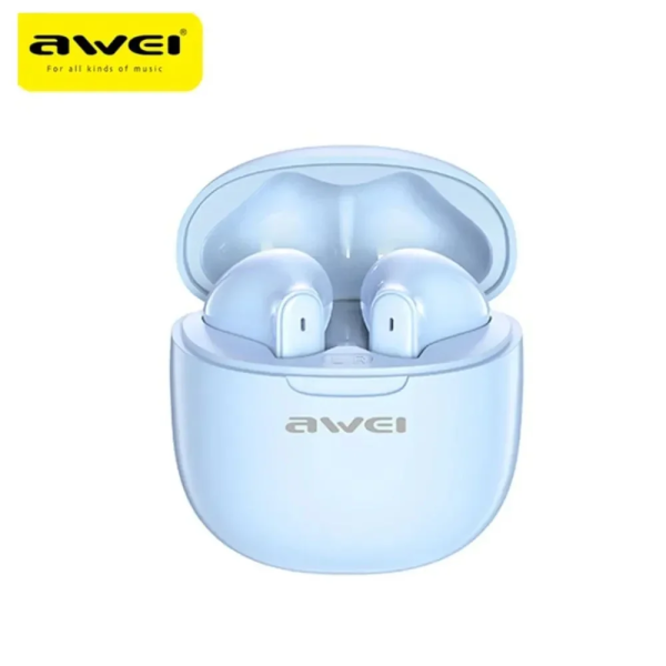 Awei T68 ENC Earbud Bluetooth Handsfree Ακουστικά με Θήκη Φόρτισης Μπλε - Photo1