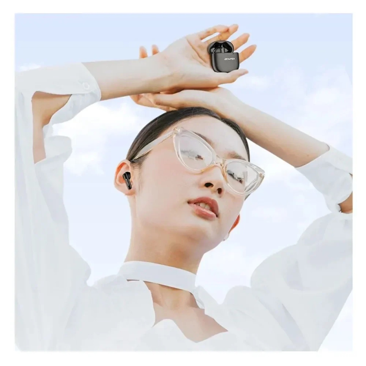 Awei T68 ENC Earbud Bluetooth Handsfree Ακουστικά με Θήκη Φόρτισης Μπλε - Photo4