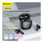 Awei T68 ENC Earbud Bluetooth Handsfree Ακουστικά με Θήκη Φόρτισης Λευκά - Photo2