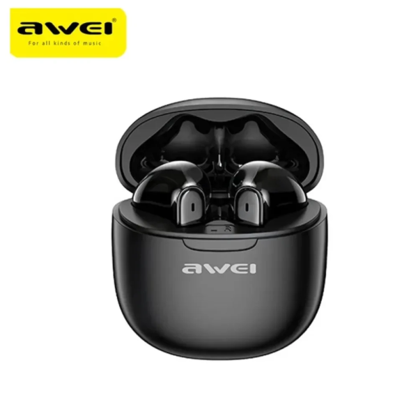 Awei T68 ENC Earbud Bluetooth Handsfree Ακουστικά με Θήκη Φόρτισης Μαύρα - Photo1