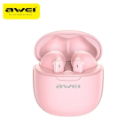 Awei T68 ENC Earbud Bluetooth Handsfree Ακουστικά με Θήκη Φόρτισης Ροζ - Photo1