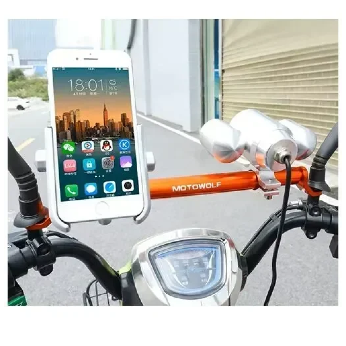 Μπάρα τιμονιού αλουμινίου μοτοσυκλέτας Motowolf MDL3514  – κόκκινο - Image 3