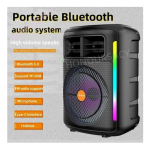 CS-0810 Φορητό Ασύρματο Ηχείο Bleutooth 8'' με Μικρόφωνο για Καραόκε και RGB Φωτισμό