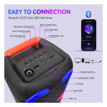 CS-4408 Φορητό Ηχείο Subwoofer 3 x 4’’ bluetooth fm, usb, tf, tws, aux και rgb φωτισμό - Photo3