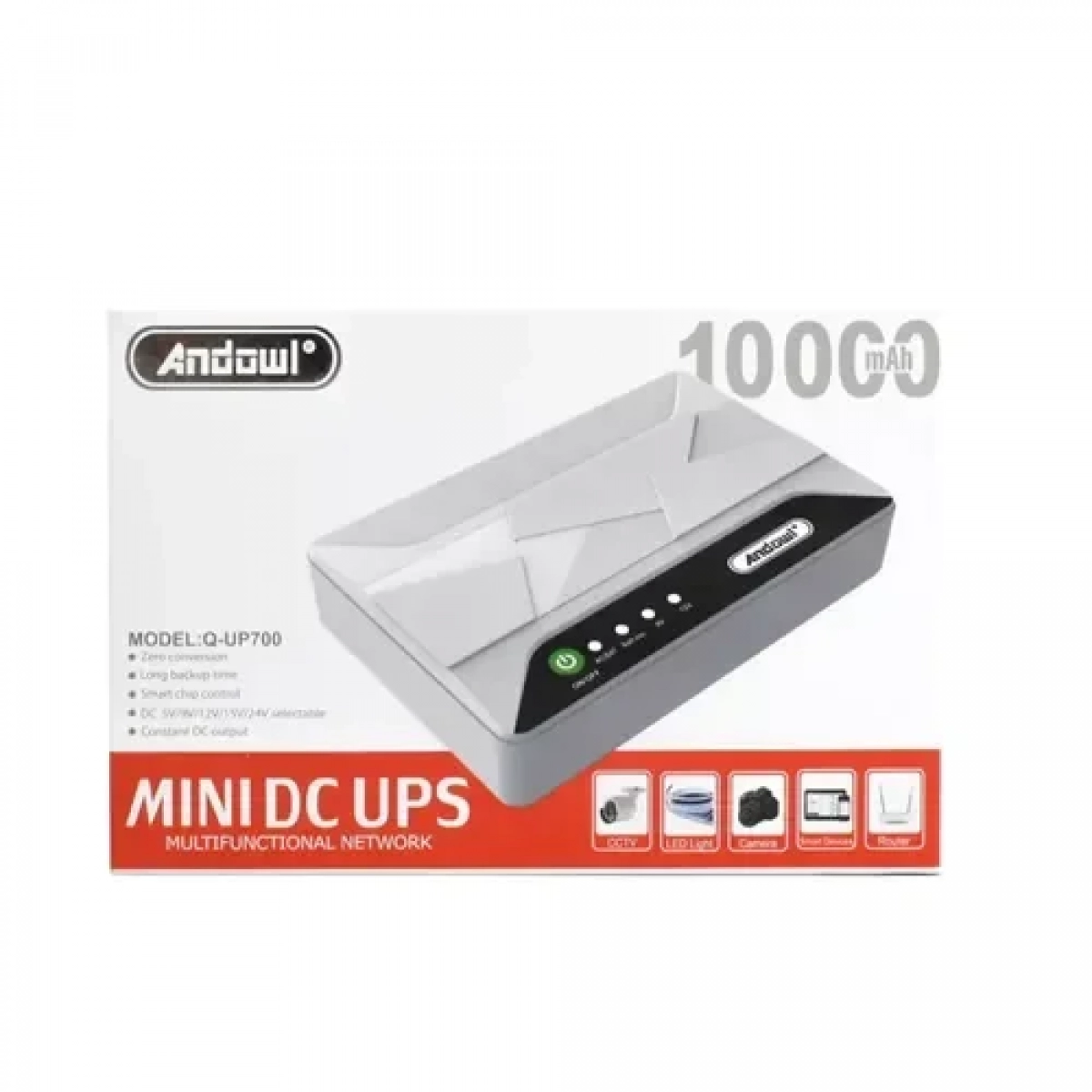 Δικτυακό φορητό Mini DC UPS 10000mAh USB, RJ-45 Andowl Q-UP700 – μαύρο - Image 3