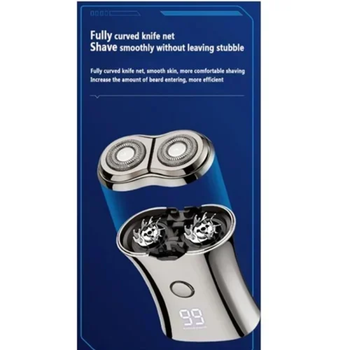 Επαναφορτιζόμενη ξυριστική μηχανή mini Andowl Q-SH221 ασημί - Image 2