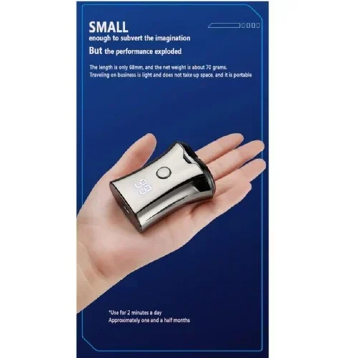 Επαναφορτιζόμενη ξυριστική μηχανή mini Andowl Q-SH221 ασημί - Image 5