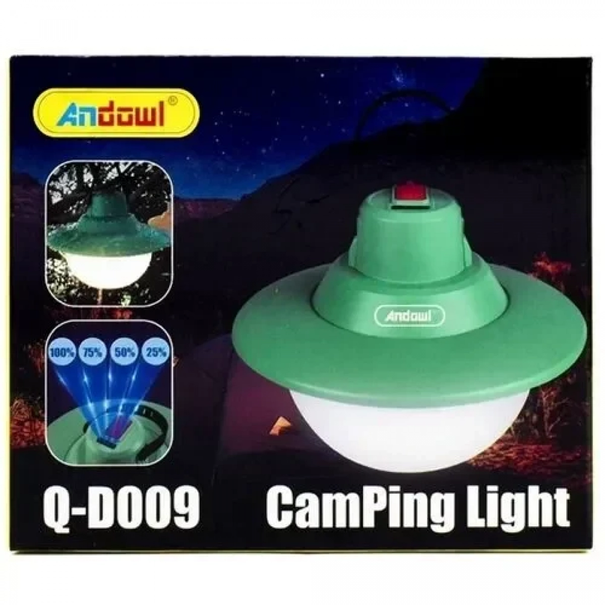 Επαναφορτιζόμενο φανάρι LED Andowl Q-D009 μαύρο - Image 4