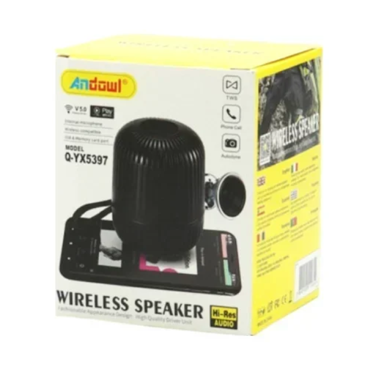 Επαναφορτιζόμενο μίνι ηχείο Bluetooth Andowl Q-YX5397 μαύρο