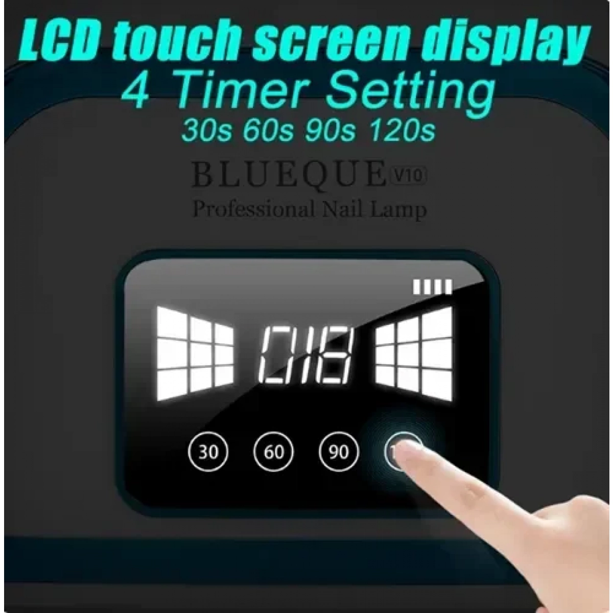 Επαγγελματικό φουρνάκι νυχιών 120W Nail Lamp Blueque BQ V10 - λευκό/μπλε - Image 4