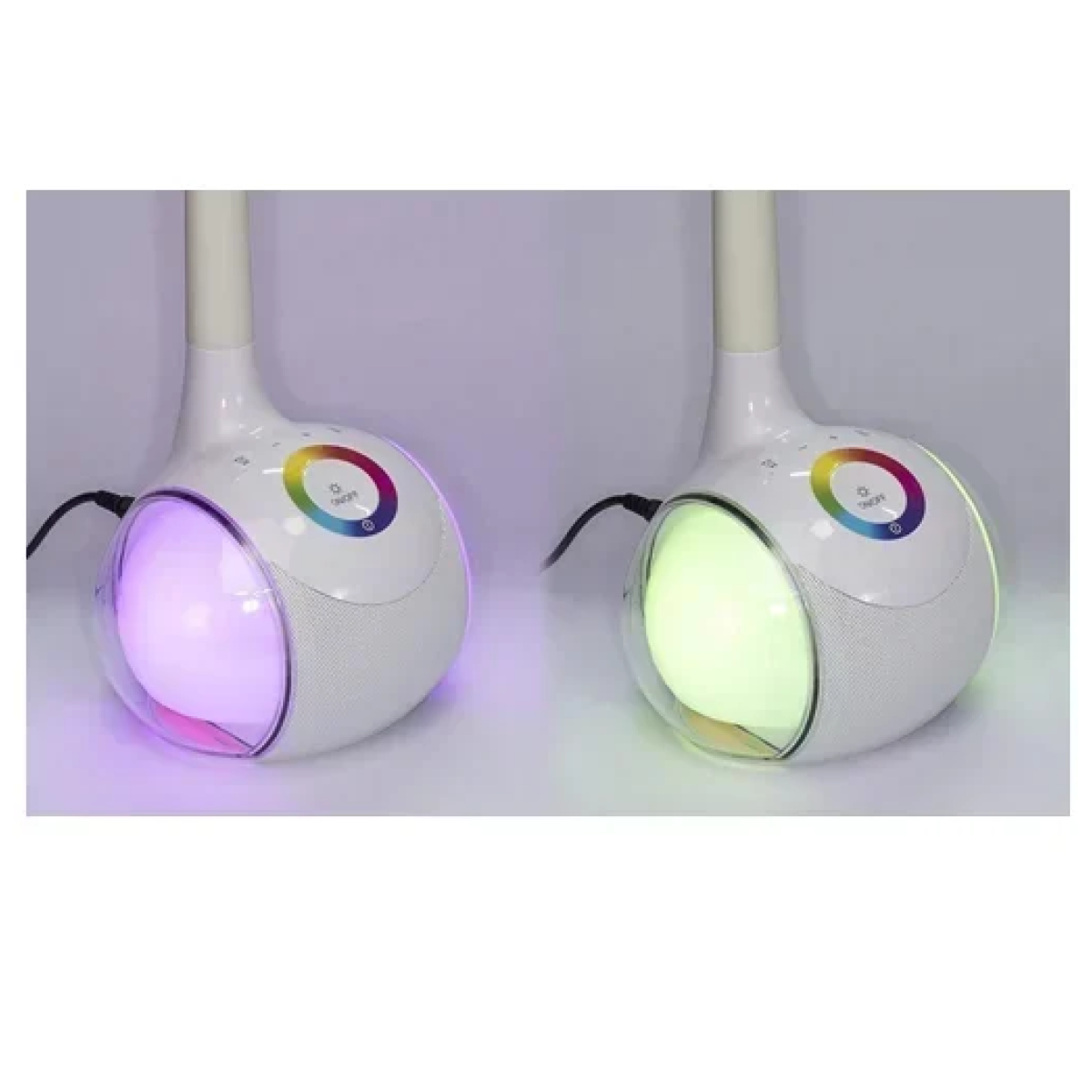 Επιτραπέζιο φωτιστικό LED με ασύρματο ηχείο Bluetooth και φωτισμό RGB T1 - λευκό - Image 2