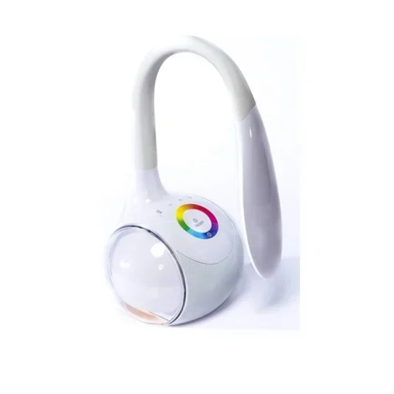 Επιτραπέζιο φωτιστικό LED με ασύρματο ηχείο Bluetooth και φωτισμό RGB T1 - λευκό