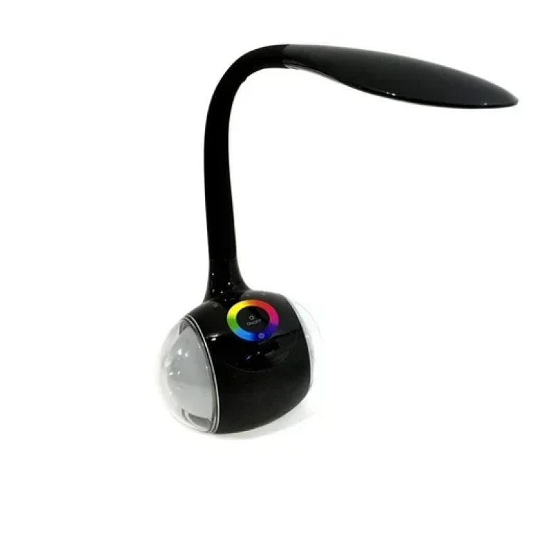 Επιτραπέζιο φωτιστικό LED με ασύρματο ηχείο Bluetooth και φωτισμό RGB T1 - μαύρο