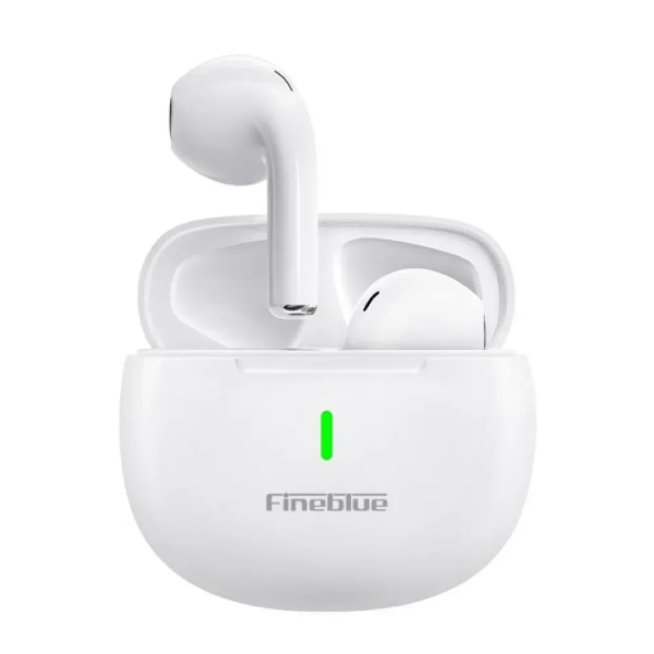 FINEBLUE M5 TWS Ασύρματα Ακουστικά BLUETOOTH Touch Earphone Semi-In-Ear Hifi Stereo Music- Λευκό - Photo1