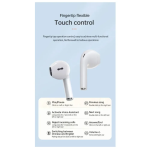 FINEBLUE M5 TWS Ασύρματα Ακουστικά BLUETOOTH Touch Earphone Semi-In-Ear Hifi Stereo Music- Ροζ - Photo8