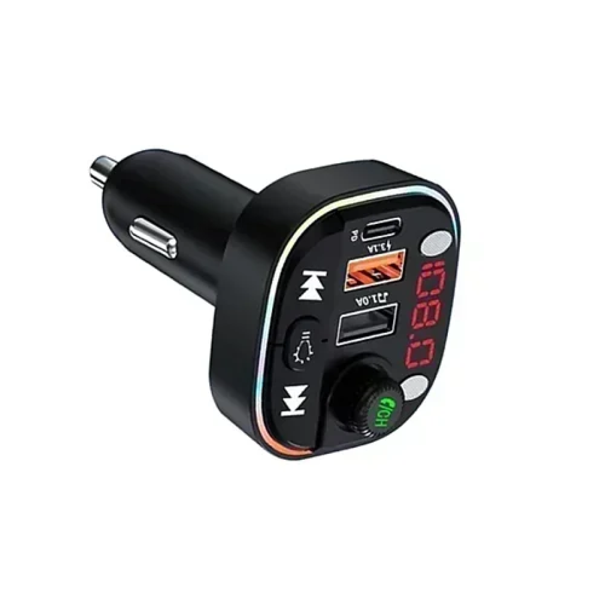 FM Transmitter και φορτιστής αυτοκινήτου Andowl Q-C77 μαύρο - Image 2