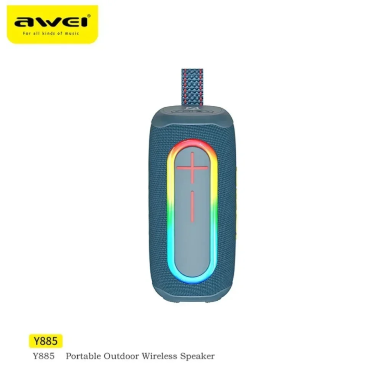 Φορητό Ηχείο Bluetooth Awei Y885 με LED, Μπλε