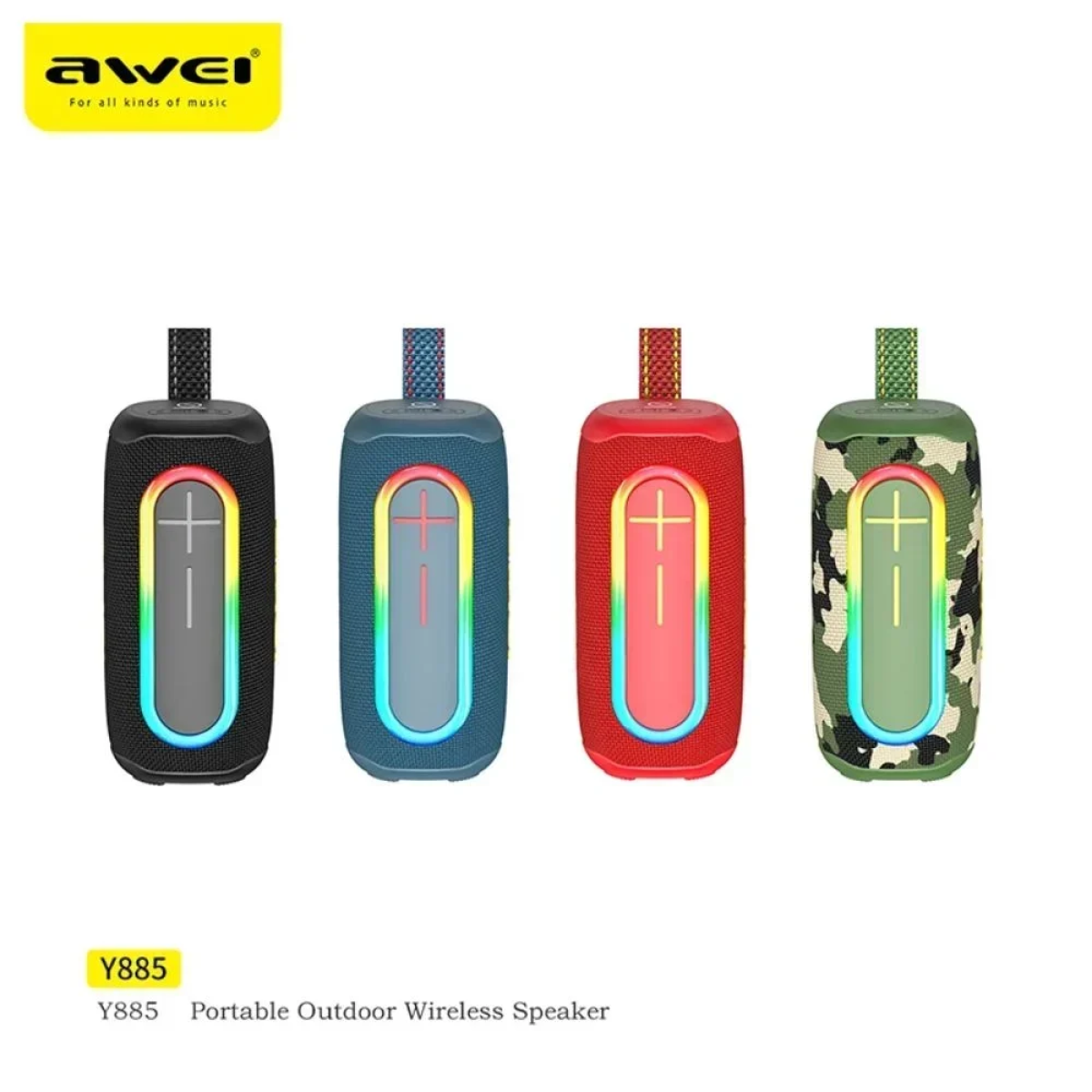 Φορητό Ηχείο Bluetooth Awei Y885 με LED, Μπλε