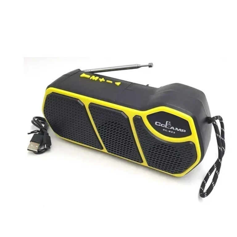 Φορητό ηχείο Bluetooth με ηλιακό πάνελ και φακό Cclamp CL-823 μαύρο/κίτρινο