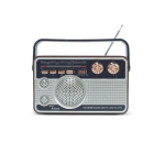 Φορητό ραδιόφωνο FM ρετρό Bluetooth USB AUX TF Andowl Q-FM01 ασημί