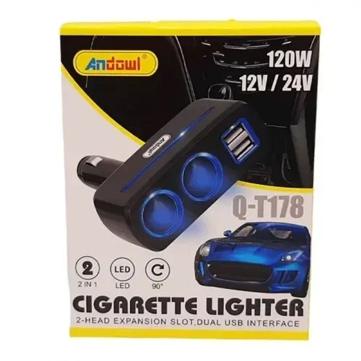 Φορτιστής αυτοκινήτου – cigarette lighter Andowl Q-T178 μαύρο - Image 3