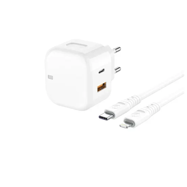 Φορτιστής ταχείας φόρτισης 20W 100cm με καλώδιο Type-C to Lighting Ezra HC118 - λευκό