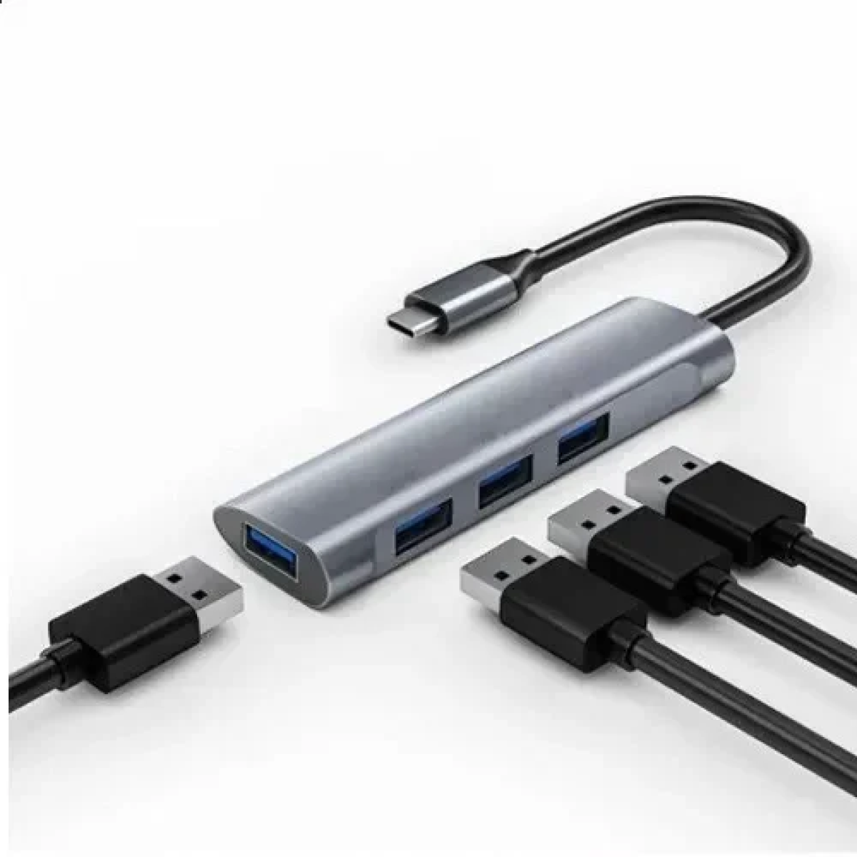 Hub 4 θυρών με σύνδεση USB-C USB 2.0 Andowl Q-HU120 - Image 2