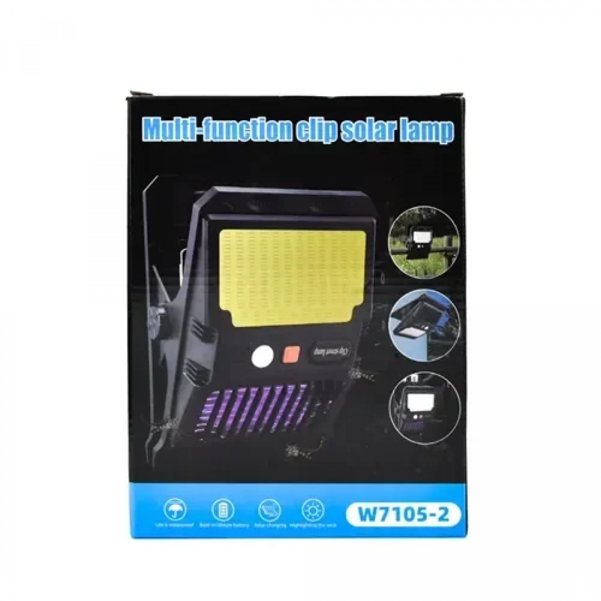 Ηλιακό φωτιστικό 159LED COB “μανταλάκι” & UV φωτισμός με αντικουνουπική λειτουργία OEM W7105-2 – μαύρο - Image 4