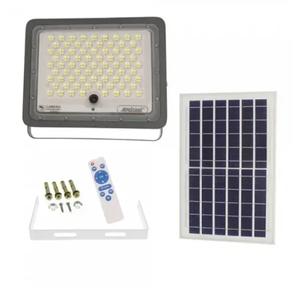 Ηλιακός προβολέας LED 300W με τηλεχειριστήριο και ψυχρό λευκό φως Andowl Q-SX76 μαύρο