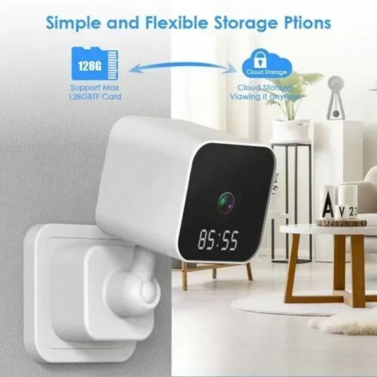 Ip κάμερα ρολόι WIFI με τοποθέτηση σε τοίχο Andowl Q-SX909 λευκή - Image 6