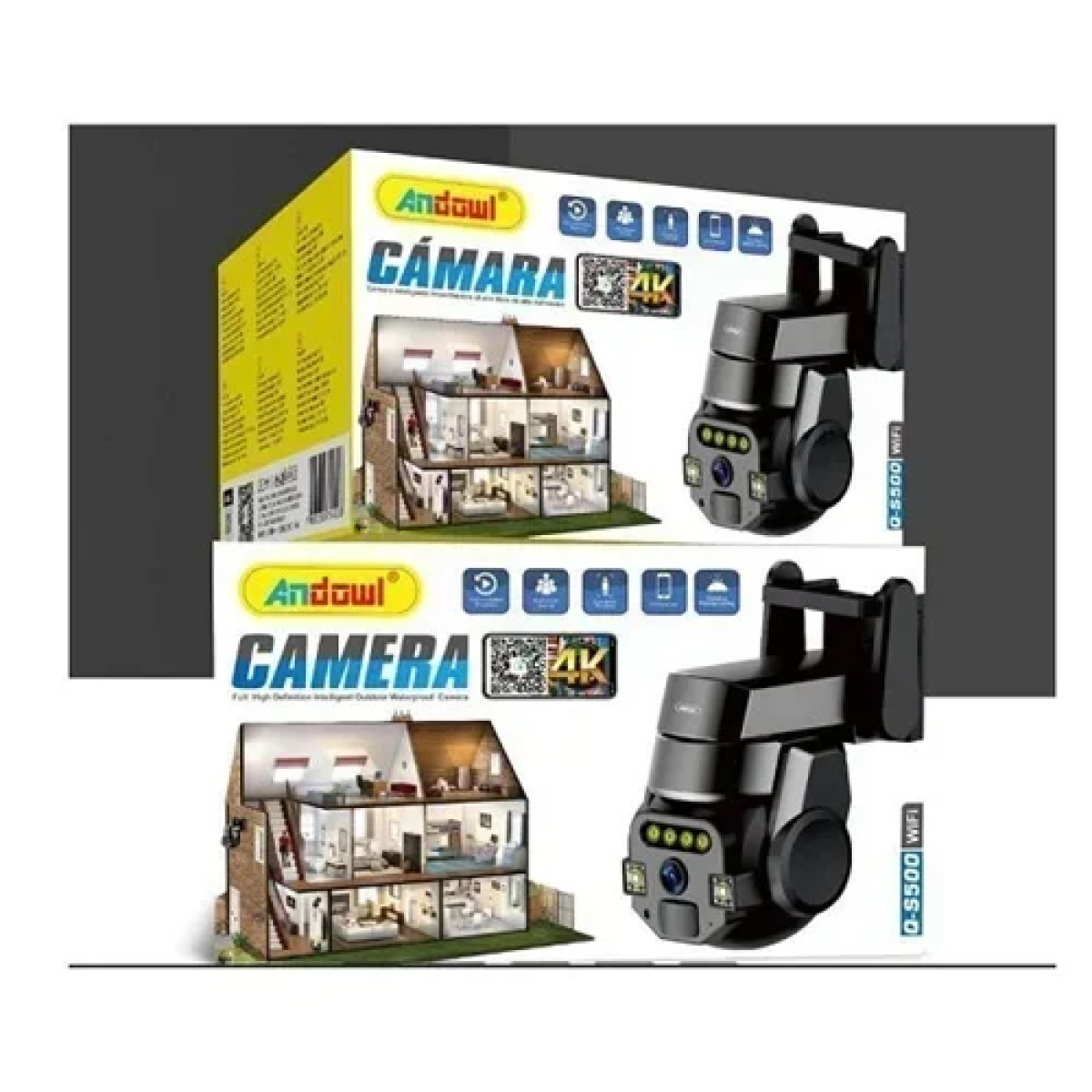Κάμερα παρακολούθησης CCTV Wi-Fi 4K Andowl Q-S500 σε μαύρο χρώμα - Image 2