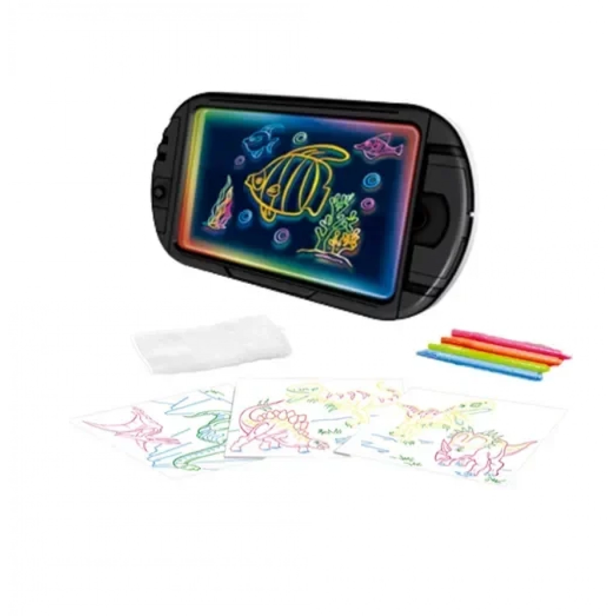 Μαγικός φωτεινός πίνακας ζωγραφικής - Glow Drawing Board 3 σε 1 μαύρο - Image 2