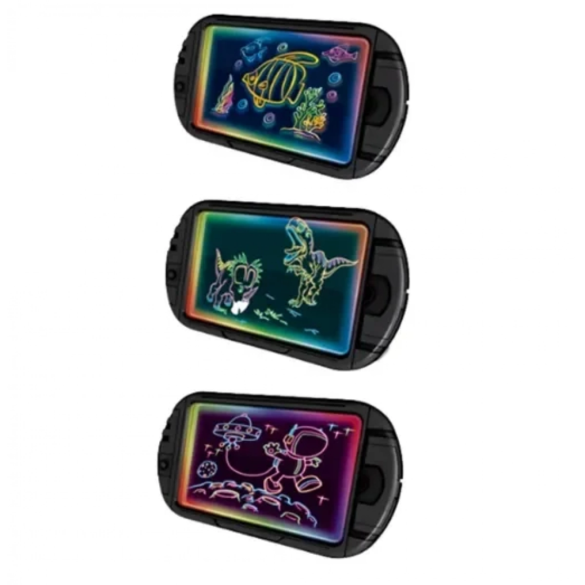 Μαγικός φωτεινός πίνακας ζωγραφικής - Glow Drawing Board 3 σε 1 μαύρο - Image 3