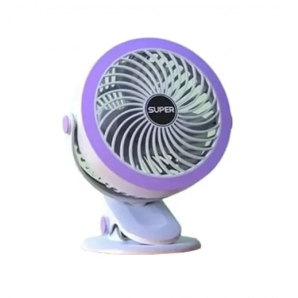 Mini φορητό ανεμιστηράκι με κλιπ Andowl Q-F200 λευκό/μωβ