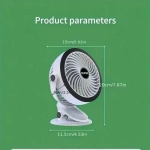Mini φορητό ανεμιστηράκι με κλιπ Andowl Q-F200 λευκό/πράσινο - Image 3