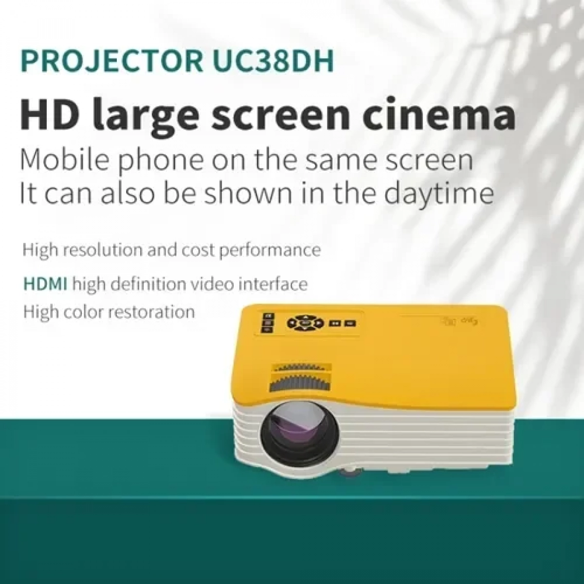 Mini Projector LED με ανάλυση 640*360 - Home Cinema Projector κίτρινο - Image 5