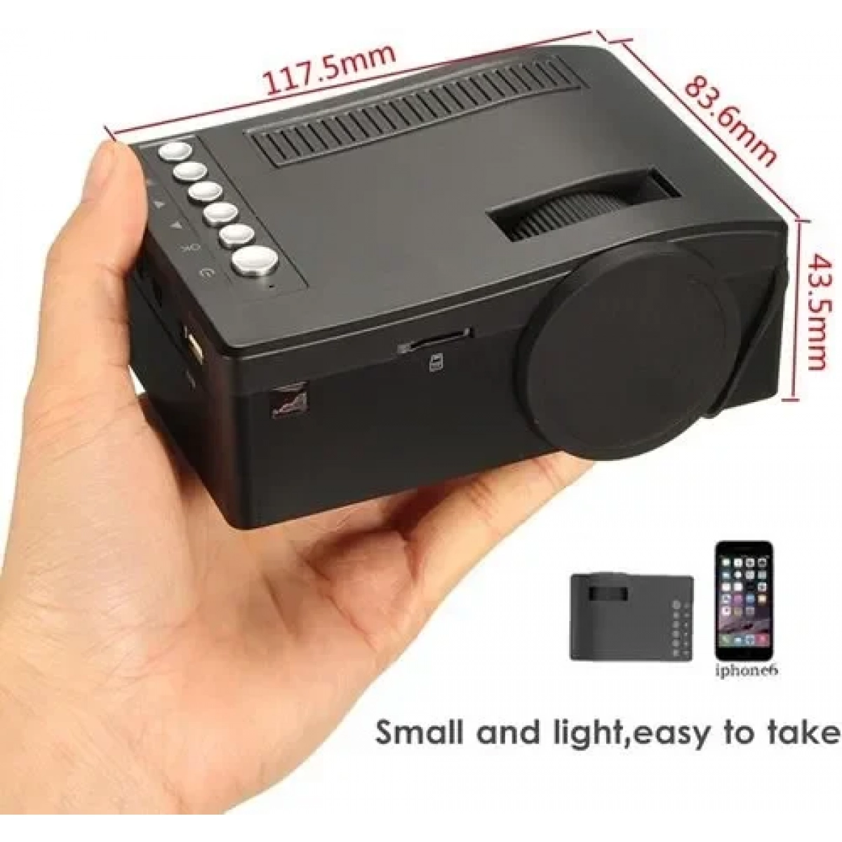 Mini Projector LED με υποστήριξη βίντεο προβολέα LCD HD 1080P και οθόνη 60 ιντσών - λευκό - Image 2