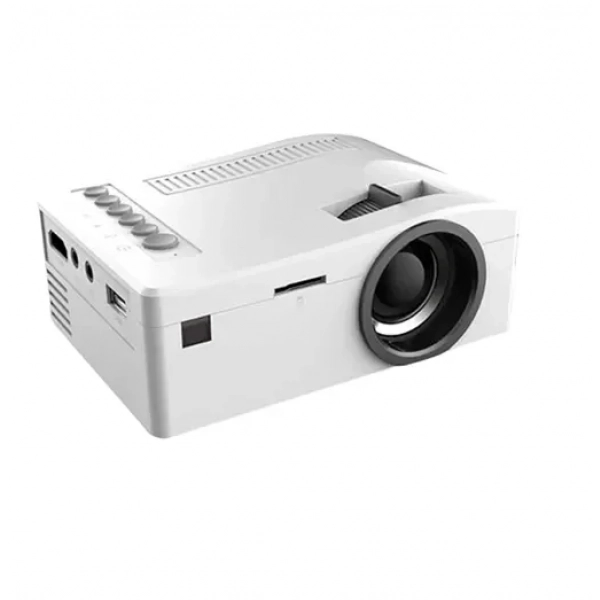 Mini Projector LED με υποστήριξη βίντεο προβολέα LCD HD 1080P και οθόνη 60 ιντσών - λευκό