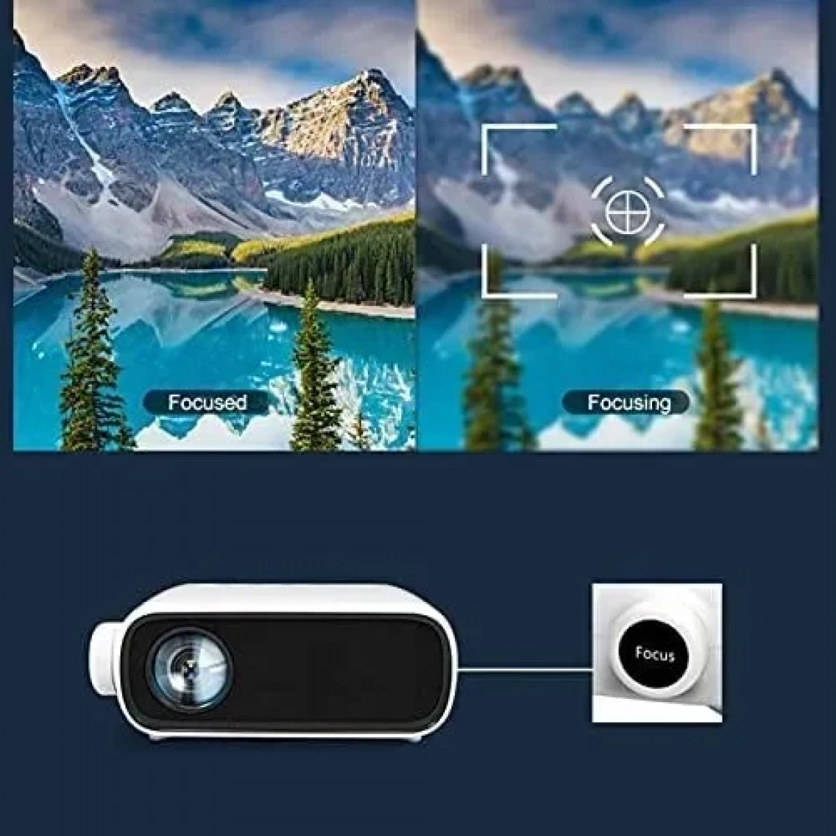 Mini Projector με ενσωματωμένο ηχείο HiFi, Home Theater & Media Player - λευκό - Image 4