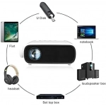 Mini Projector με ενσωματωμένο ηχείο HiFi, Home Theater & Media Player - λευκό - Image 6