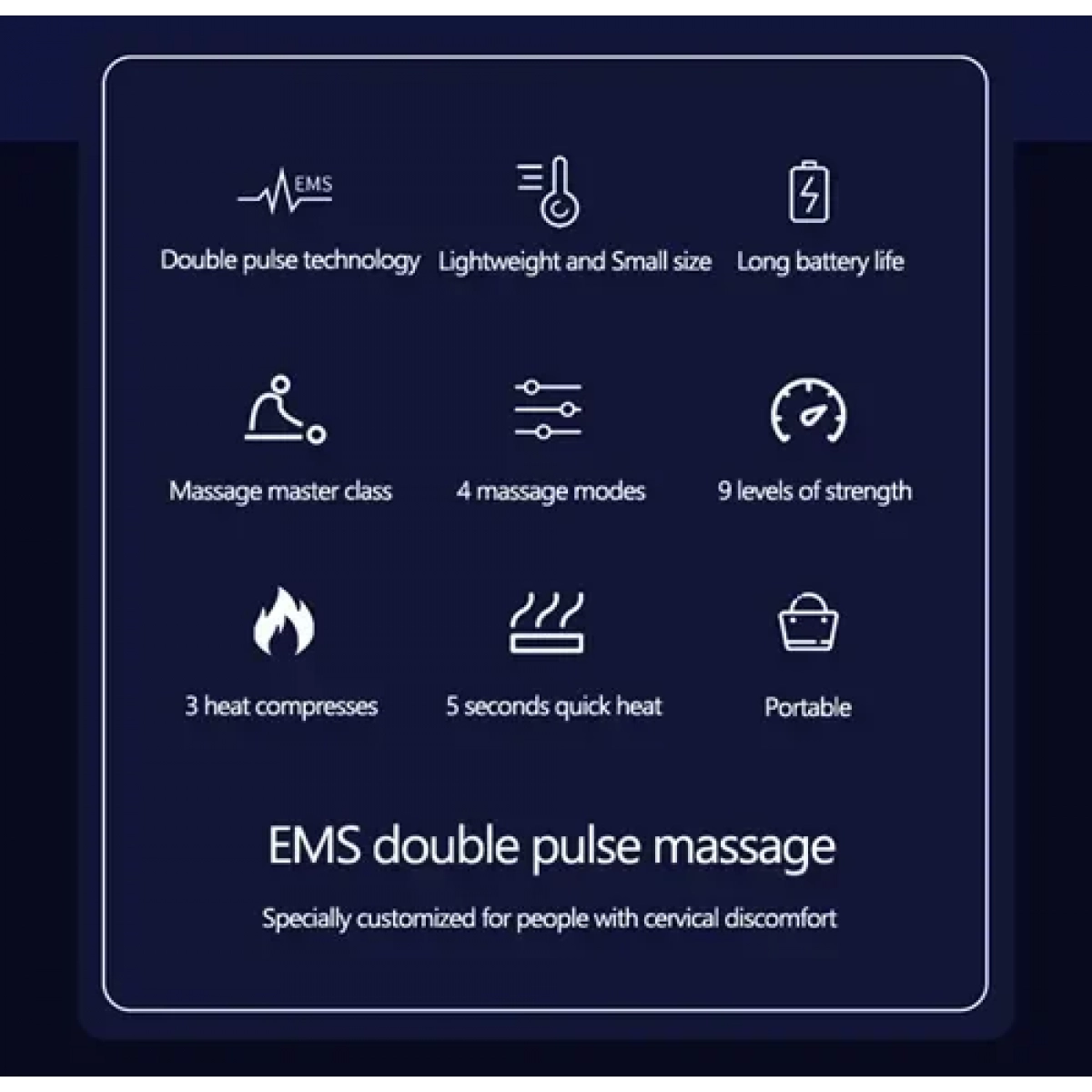 Mini συσκευή για μασάζ αυχένα - Neck Massager μπλε/πορτοκαλί - Image 4