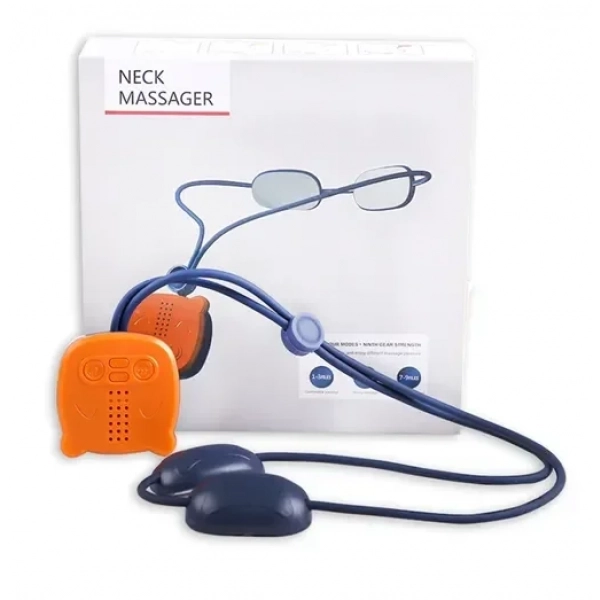 Mini συσκευή για μασάζ αυχένα - Neck Massager μπλε/πορτοκαλί