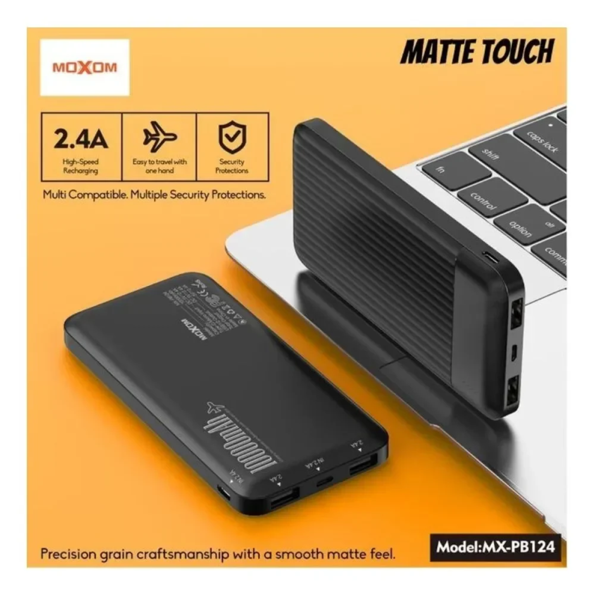 Moxom Power Bank 10000mAh MX-PB124 2.4A - Μαύρο - Photo4