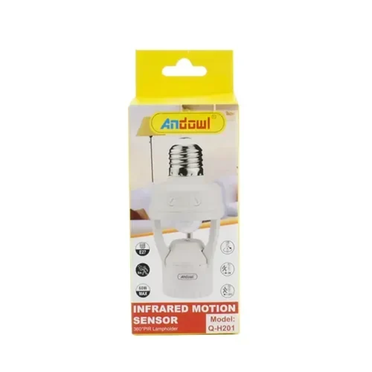 Ντουί λάμπας LED E27 60W με αισθητήρα κίνησης PIR Andowl Q-H201 – λευκό - Image 3