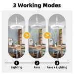 Περιστρεφόμενο φωτιστικό οροφής LED E27 με ανεμιστήρα 30W 220V 1250LM ψυχρό λευκό 10000Κ 20 x 14cm FAN-X002 - Image 5