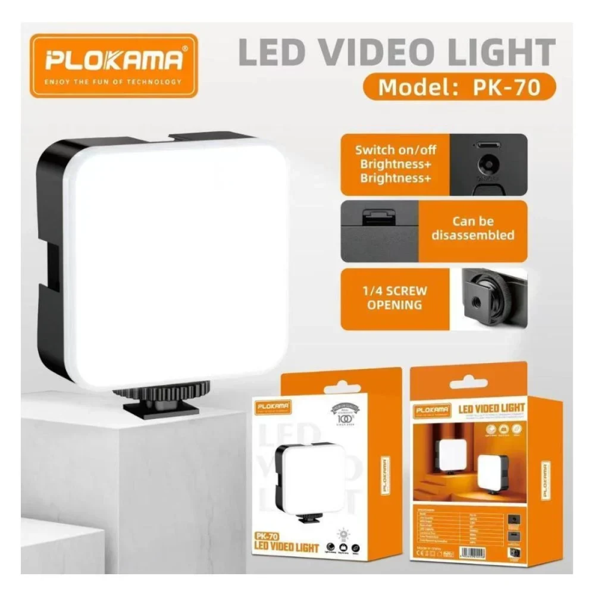 Plokama PK-70 Mini Led Video Light 800lm