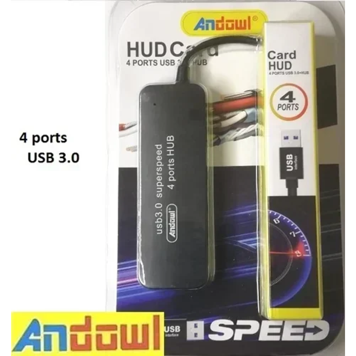 Πολλαπλό HUB 4 USB 3.0 Andowl Q-HU302 μαύρο - Image 2