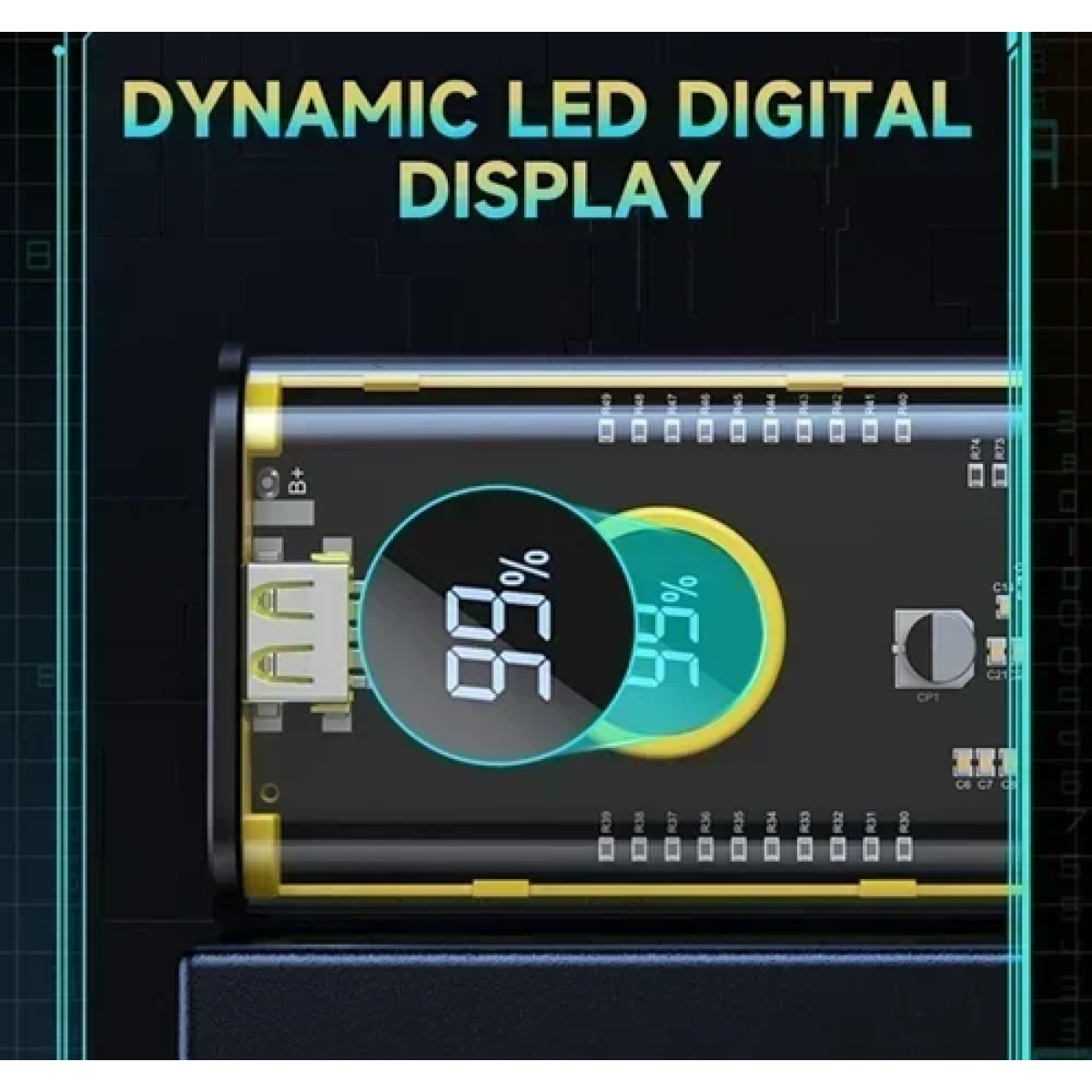 Power Bank γρήγορης φόρτισης 22.5W 30000mAh Andowl Q-CD1008 πορτοκαλί - Image 4