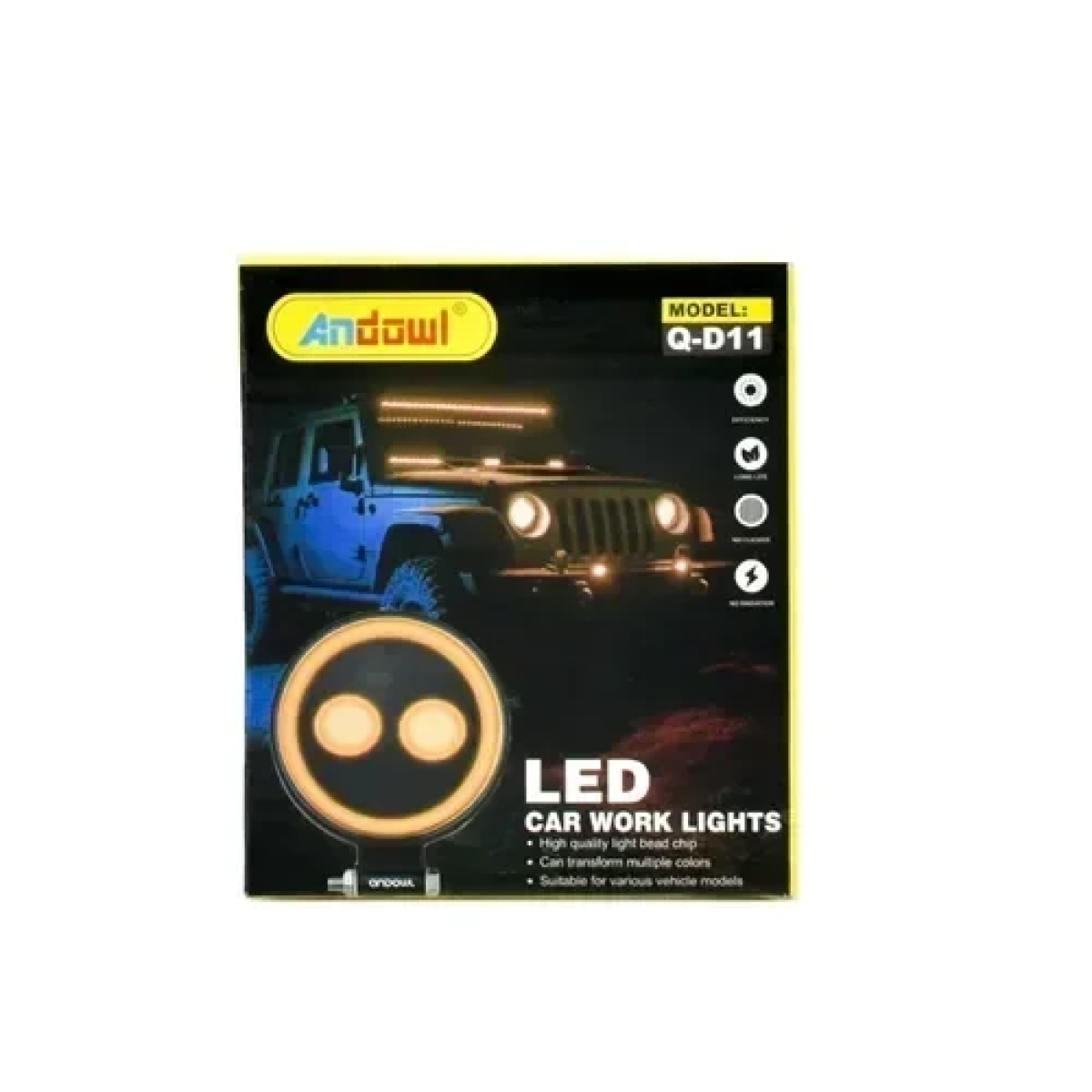 Προβολέας LED Ring Light 12/24V λευκού φωτισμού Andowl Q-D11 – μαύρο - Image 4
