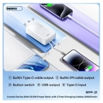 Remax RPP-21 Power Bank 20000mAh PD20W & QC22.5W με 2 Καλώδια Γρήγορης Φόρτισης - Λευκό - Photo2